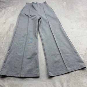 Gypsy Junkies Wide Leg Pants Womens L/XL Grey Pintuck Stretch Flare Boho Office